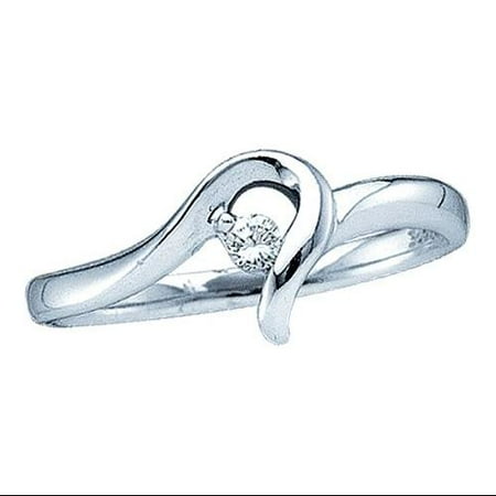 0.05Ctw Diamond Womens Bridal Fixed Ring Size - 7 With Round Center