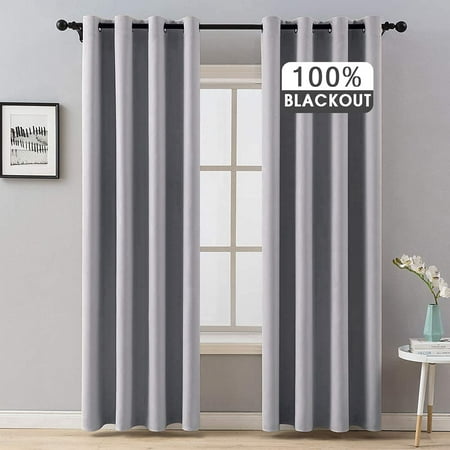 Htaiguo 100 Blackout Curtains Thermal Insulated Solid Grommet Ds Shades For Bedroom Living Room 2 Panels 52 X 90 Light Grey Canada Blackout Curtains Thermal Insulated, Pale Grey Bedroom Curtains