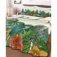 thumbnail image 3 of Quilts Twin Size, Tropical Green Plant Soft Comforter Bedding Set for Bed, Fern Print Summer Floral Birds Lightweight Quilted Bedspread with Pillow Cover(2 Pieces) for All Season, 68x86 Inch, 3 of 6