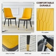 thumbnail image 5 of Dining Chairs Orange yellow and dark gray stitching style, equipped with artificial leather cushioned seats, suitable for kitchen, living room, and dining room , 2-piece set (orange yellow and dark g, 5 of 21