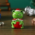 thumbnail image 2 of Deeceymbur Christmas Frogs Figurine Festive with Santa Hat Cape Ornament Cute Resin Ornament 1.97x1.57 In, 2 of 6