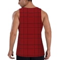 thumbnail image 3 of Easygdp Red Black Houndstooth Men's Tank Top, Sleeveless Muscle T Shirts, Breathable, Quick-Dry, Loose for Gym, Running, Fitness - XX-Large, 3 of 9
