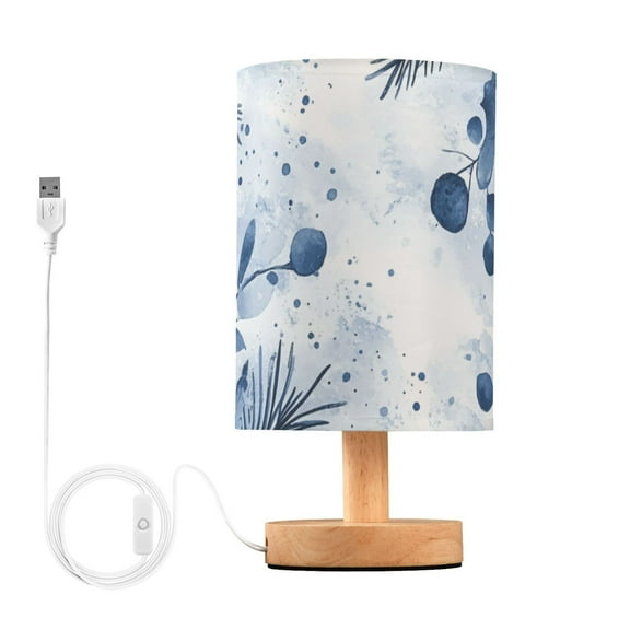 Winter Flowers Floral Table Lamp for Desk Nightstand Lamp with USB Modern Gifts for Bedroom Living Room Kids Room