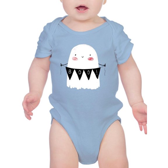 Boo! Cute Ghost W Flag Bodysuit Infant -Image by Shutterstock, Newborn
