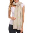thumbnail image 2 of Sakkas Hillary summer breeze lightweight flowing sheer gauze wrap scarf - 7-Linen - Os, 2 of 4