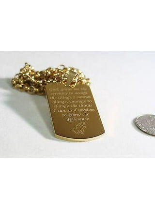 Personalized Men's Bible Verse Dog Tag Necklace for Men,Customized God  Grant Me Serenity Prayer Strength Pendant Stainless Steel Christ Cross Dog  Tags