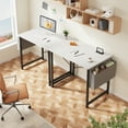 thumbnail image 3 of CONCETTA 31 Inch Computer Writing Desk with Storage Bag, Steel Frame for Home Office Study, White, 3 of 7