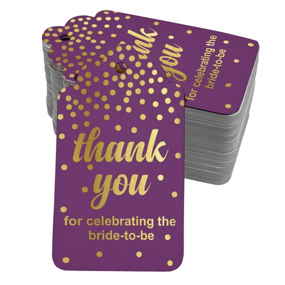 Inkdotpot Real Gold Foil ThankYou For Celebrating The Bride To Be Bridal Shower Tags Favor Hang Paper Tags 100 Pack