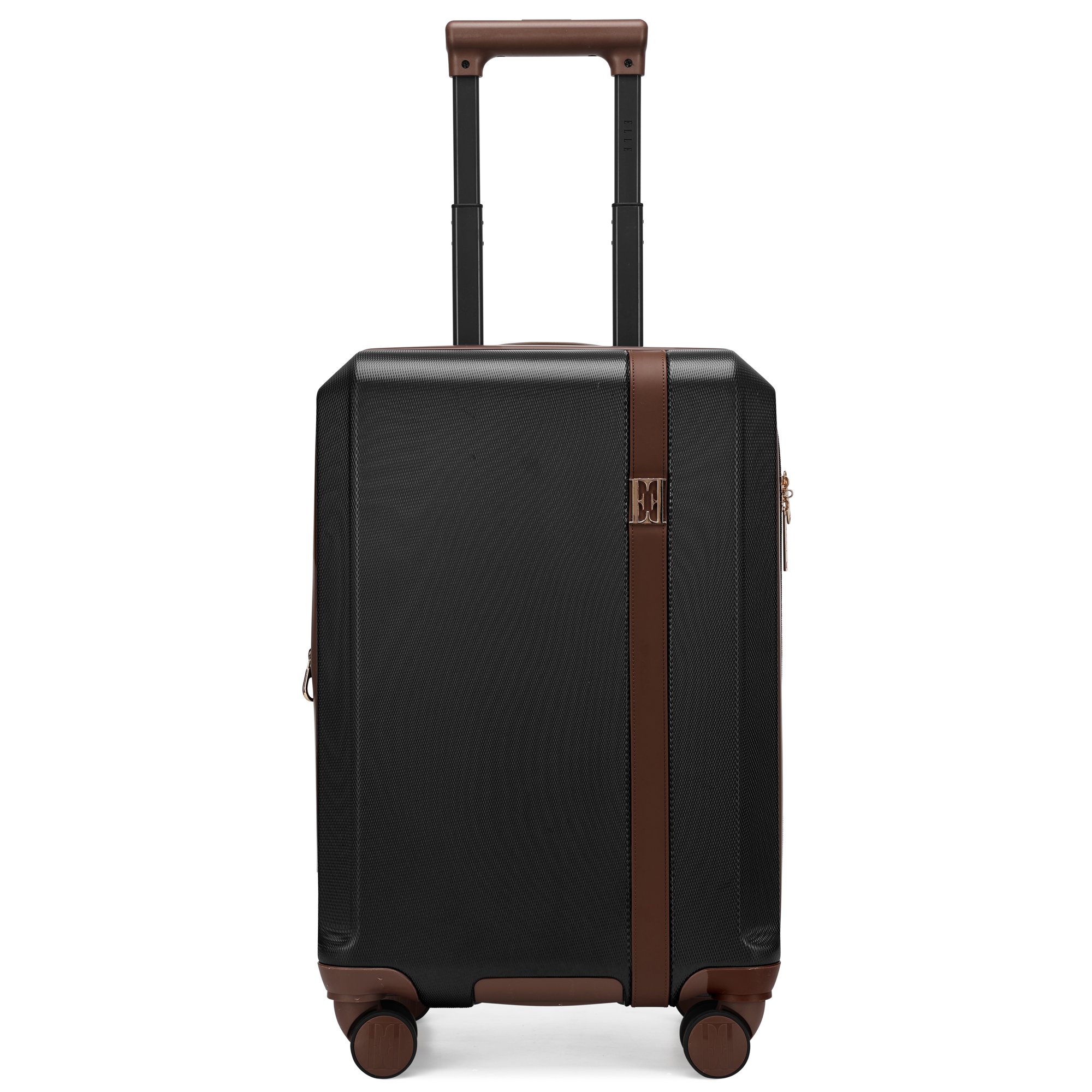 ELLE Luxe Journey Expandable Retro Spinner Carry-on Suitcase | Black