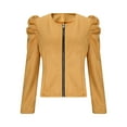 thumbnail image 3 of Women's Zip Up Jacket Puff Long Sleeve Cropped Jacket Casual Outerwear, 3 of 6