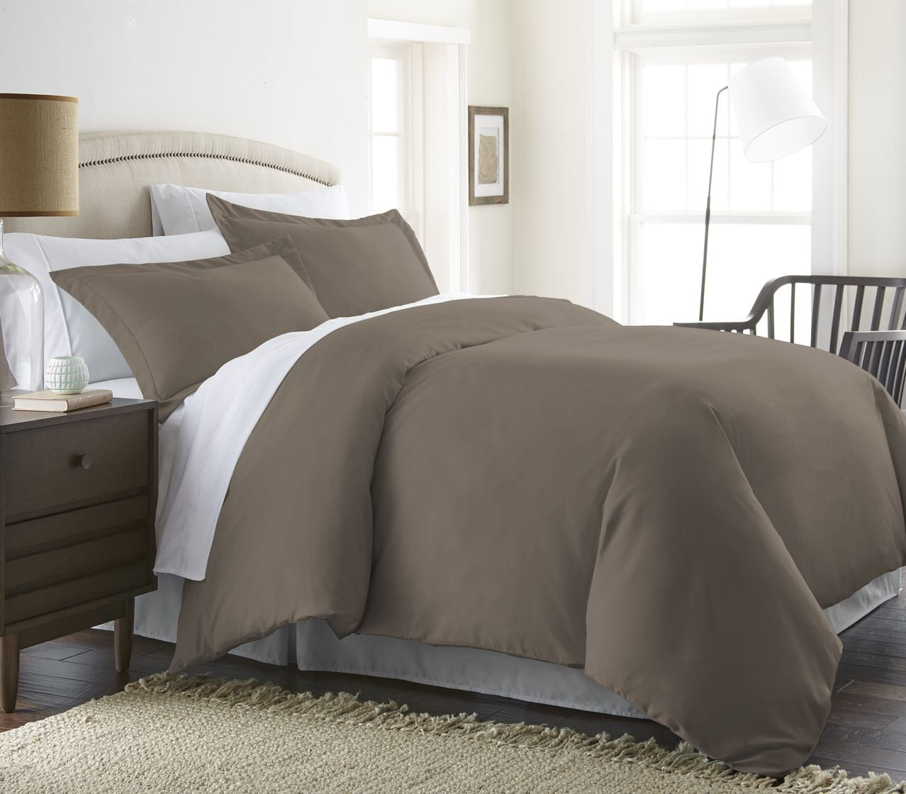 Taupe 3 Piece Duvet Cover Set Full/Queen, by Simply Soft