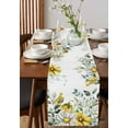 thumbnail image 4 of Farmhouse Yellow Chrysanthemum Eucalyptus Table Runner-70 Inch Long Flower Daisy Table Runners Linen Burlap Tablerunner for Kitchen Dining Room Holiday Party, 4 of 9