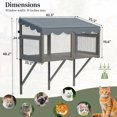 thumbnail image 3 of Cat Catio, Window Box Enclosure for Indoor Cats, Wooden Window Perch House, All Weather Comfortable Outdoor Haven for Pets, Expandable for Multi Kittens, Gray, 3 of 6
