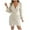 Beige, variant on Cross V Neck Mini Dresses for Women Trendy Long Sleeve Winter Dress Sexy Cozy Soft Wedding Party Satin Dresses for Holiday Blue L