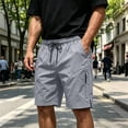 thumbnail image 2 of Men's Athletic Quick Dry Sports Shorts with Elastic Waist, Zipper Pockets, Straight Leg Loose Fit, 4-way Stretch, 82% Nylon 18% Spandex. Workout, Running, Golf, Hiking Essentials, 2 of 9