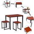 thumbnail image 2 of 3-piece Dining Table Set,Counter Height Dining Set with Table and 2 Bar Stools, Modern Small Dining Table Set, Countertop Kitchen Pub Set for Bar/Breakfast Nook/Dining Room/Living Room, JA1661, 2 of 9