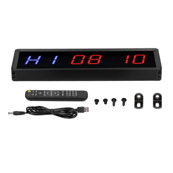 LED Interval Timer, Workout Timer 5V 2A Multifunction Wall-mounted Durable For Individual Home Fitness Training For Group Training