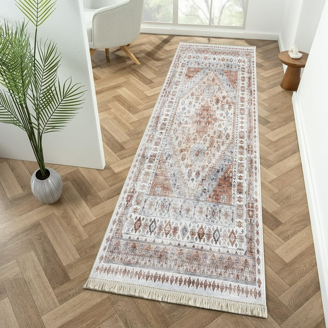 BY COCOON 2'x7' Runner Rug| Carpet Runner Kitchen Rug Kitchen Runner Washable Rug Entryway Rugs Hallway Runner Runners Rugs for Hallway Non Slip Kitchen Carpet (60 Cm x 213 Cm)