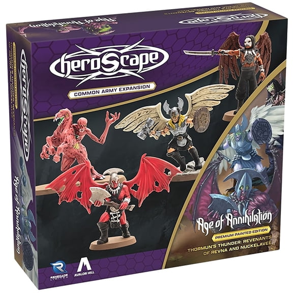 Renegade Games: Heroscape - Revenants of Revna & Nuckelavee Common Army Expansion - 1 Hero Miniature, 3 Figure Squad, 2 Army Cards, Tabletop Game Set