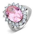 thumbnail image 1 of Alamode TK3676-8 Bague en Acier Inoxydable Poli pour Femmes avec Synthétique Rose - Taille 8, 1 of 1