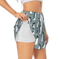 thumbnail image 1 of Balery Penguin Pantalones cortos deportivos para mujer con forro y dos bolsillos, elásticos, para entrenamiento, gimnasio, yoga-Medium, 1 of 7