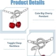 thumbnail image 4 of 8Pcs 2 Colors Cherry Jewelry Set Cherry Necklace Bracelet Fruit Dangle Stud Earrings Fashion Cherry Pendant Necklace Food Drop Earring Red Cherry Chain Bracelets Birthday Wedding, 4 of 7