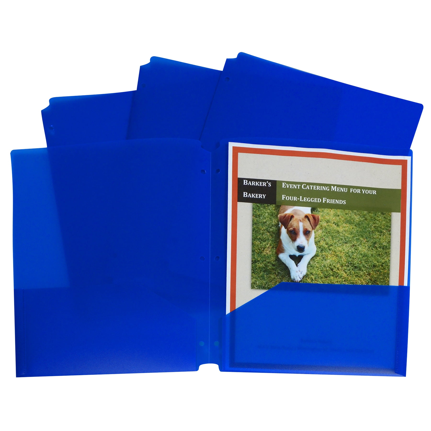 C-Line Two-Pocket Poly Portfolios with Three-Hole Punch, Blue, Box of 25