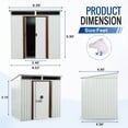 thumbnail image 3 of CarButler 6x5ft Metal Outdoor Storage Shed with Transparent Plate and Lockable Sliding Doors for Garden Backyard Patio White, 3 of 8