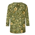 thumbnail image 5 of Ichuanyi Womens Tops 3/4 Sleeve Shirts Round Neck Loose Casual Blouses Floral Print Blouse Tshirts Tee, 5 of 5