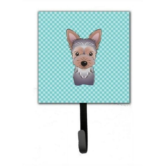 Carolines Treasures BB1170SH4 Checkerboard Blue Yorkie Puppy Leash & Key Holder