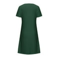 thumbnail image 5 of bnaln Womens Summer Dresses Plus Size Casual Short Sleeve Dress Pleated Round Neck Knee Length Dresses Loose T Shirt Dress A Line Swing Tunic Dresses Ladies Mini Dress Trendy, 5 of 5
