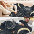 thumbnail image 5 of Fluorescent Cover blanket 70x55 inch frannel blanket Office nap blanket Camping blanket Bedding travel blanket Glow blanket Cartoon Moon Cute, 5 of 8