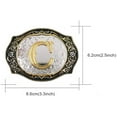 thumbnail image 4 of Western Belt Buckle Initial Letters ABCDMRJ to Z Cowboy Rodeo Small Gold Belt Buckles for Men Women, 4 of 7