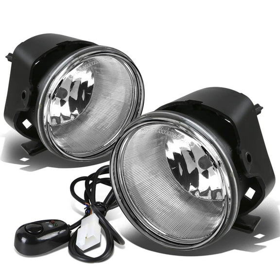 DNA Motoring FL-300C05-CH For 2005 to 2010 Chrysler 300 Front Bumper Driving Fog Light Bulbs Switch Clear Lens 06 07 08 09