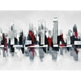 thumbnail image 3 of Paysage Urbain Gris et Rouge - Toile 36"x48 Pouces - Impression à la Demande, 3 of 5