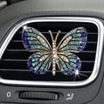 thumbnail image 3 of Paquete de 2 clips de mariposa para coche, lindos clips de ventilación para aromaterapia de coche, accesorios de coche con diamantes de imitación para mujer, decoración interior de coche (azul) Rojo Verde, 3 of 5