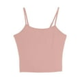 thumbnail image 3 of Arnsht 2 Packs Crop Tank Top for Women, Basic Solid Cropped Double Layer Spaghetti Strap Short Sleeveless Camisole Pink M, 3 of 7