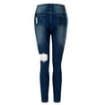 thumbnail image 6 of Fjofpr Sale Deal Ripped Jeans for Women Plus Size Women Color Blue Hole High Flares Ankle Fashion Pants Trouser, 6 of 7