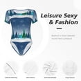 thumbnail image 6 of Naloa Christmas Trees Women's Short-Sleeved Onesie, One-Piece Swimsuit for Parties, dates, clubs - Medium, 6 of 9
