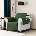 thumbnail image 1 of Funda de sofá reversible de 1 pieza acolchada Slipcover (Sillón, Verde), 1 of 6