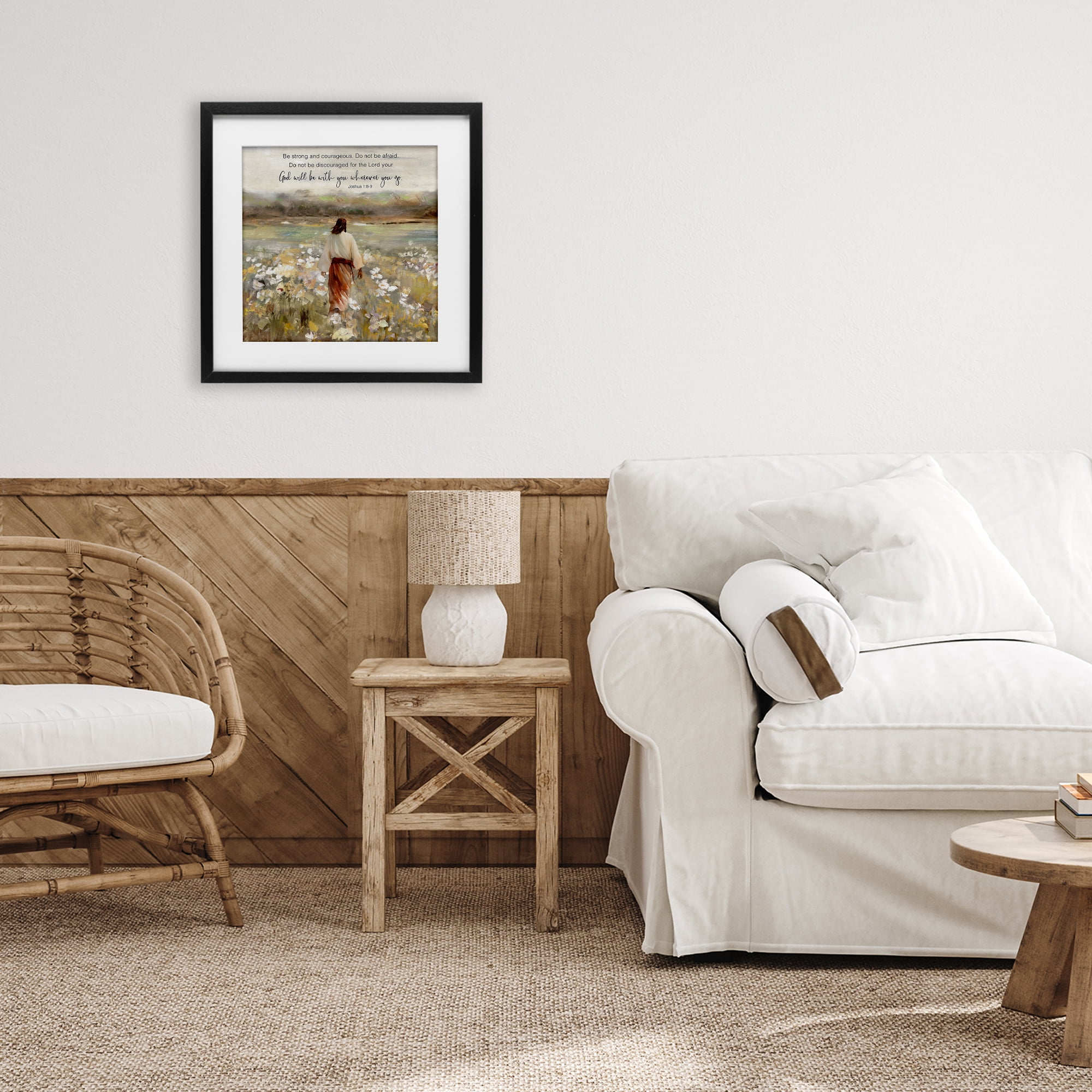 Stupell Industries God With You Wherever Black Framed Print Under Glass, design by Sally Swatland
