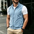 thumbnail image 4 of Maqroz Mens Vests Outerwear Lightweight Sleeveless Jackets Stand Collar Full Zip Windbreaker Casual Golf Waistcoat for Spring Travel and Outdoor Activities, 4 of 8