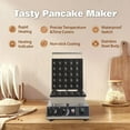thumbnail image 2 of Commercial Round Muffin Maker 25 Hole Flip Top Non-Stick Waffle Maker Stainless Steel 110V Temperature and Time Control Heart Belgian Waffle Maker Ideal for Restaurant, Snack Bar and Home Use, 2 of 7