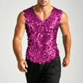 thumbnail image 5 of Landzoo Vest For Men Sequins Sleeveless V-Neck Undershirt Summer Breathable Men Tank Tops Size L Purple, 5 of 6