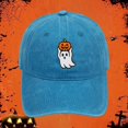 thumbnail image 2 of QASIEATN Baseball Caps for Women Halloween Baseball Cap Distressed Dad Hat with Owl and Pumpkin Embroidery Adjustable Unisex Adult Fall Fashion Accessories, 2 of 3