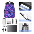 thumbnail image 6 of Lsque blue Skull purple flower1 Classic Casual Backpack - Large Capacity Water-Resistant Backpack for School, Work, Travel, and Outdoor Activities, 6 of 8