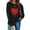 Black, variant on Valentine's Day Fashion Women Long Sleeve Round Neck Printing Blouse Causal Pullover Tops