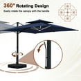 thumbnail image 3 of Mondawe 10x10Ft Outdoor Rectangular Cantilever Umbrella Large Offset Umbrella Heavy Duty Sun Umbrella for Garden Deck Pool Patio,Included Fillable Base and LED Lights-Navy, 3 of 13