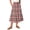 Watermelon Red, variant on Delconic Ladies' plaid printed casual elastic waist drawstring skirt Black L