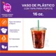 thumbnail image 2 of 50 Vasos de Plástico de 16 oz (473 ml) con Tapa Plana, Perfecta para Popotes,Transparentes Best Trading VTP16-1, 2 of 5